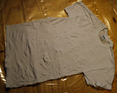 The prepped T-shirt ready to dye